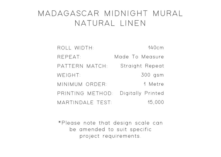 Madagascar Midnight Natural Linen Fabric - Image 4