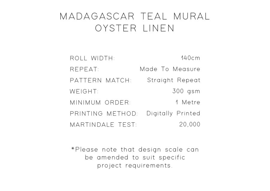 Madagascar Teal Oyster Linen Fabric - Image 4