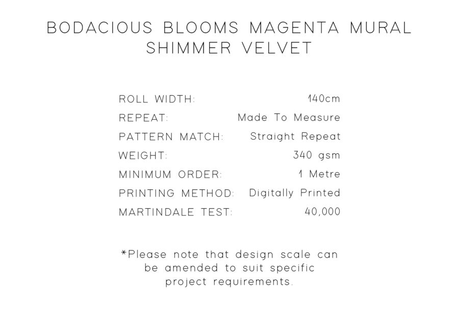 Bodacious Blooms Magenta Shimmer Velvet Fabric - Image 4