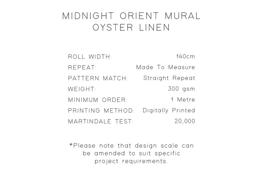 Midnight Orient Oyster Linen Fabric - Image 4