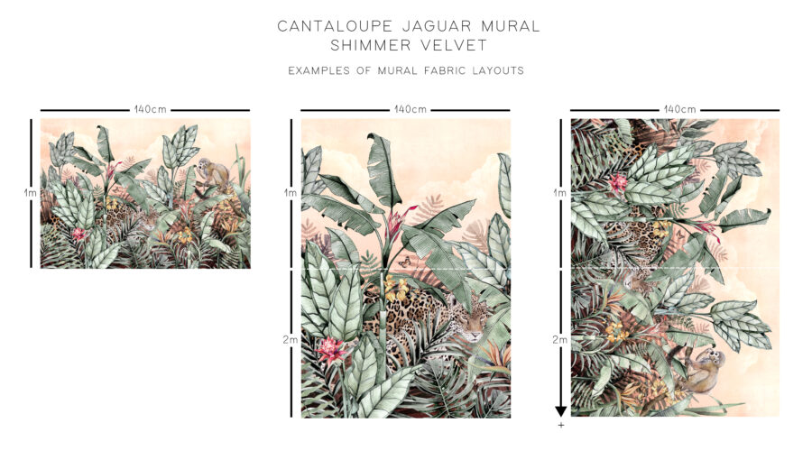 Cantaloupe Jaguar Shimmer Velvet Fabric - Image 3