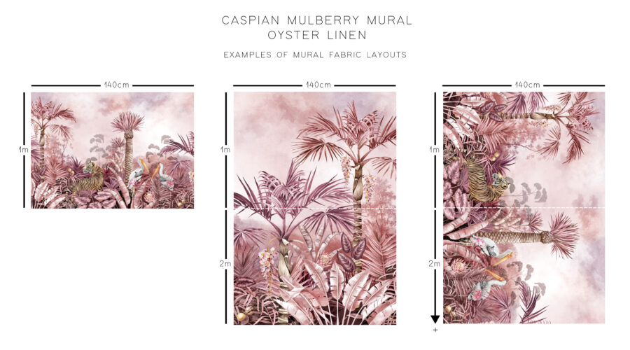 Caspian Mulberry Oyster Linen Fabric - Image 3