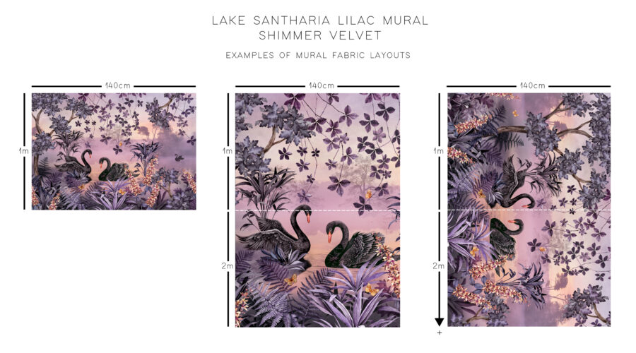 Lake Santharia Lilac Shimmer Velvet Fabric Sample - Image 3