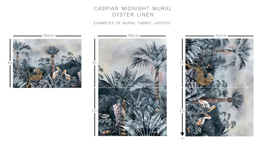 Caspian Midnight Oyster Linen Fabric - Image 3
