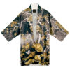 Black and gold kimono in glamorous oriental print