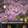 Lilac papilio wallpaper in hallway