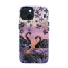 Black swan on lilac background phone case