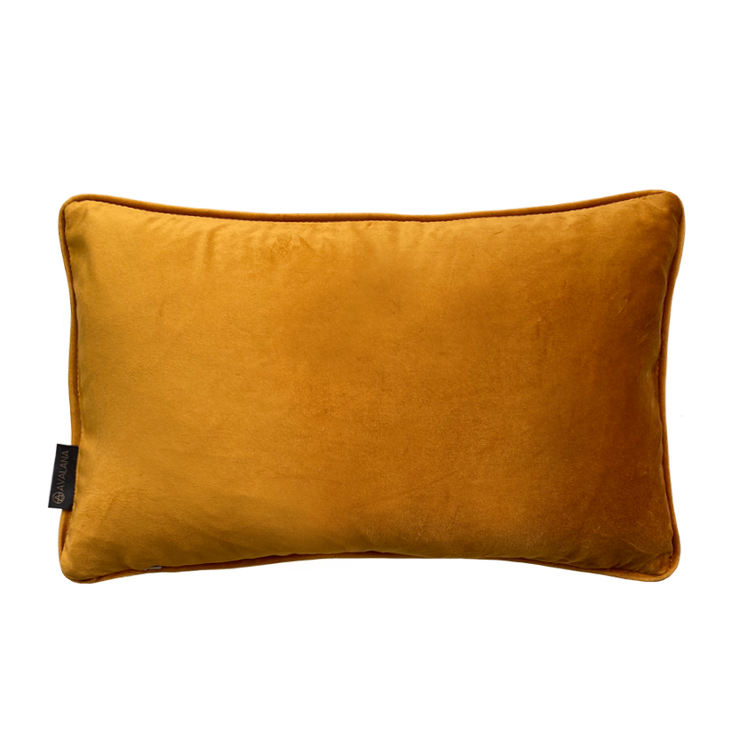 plain mustard velvet cushion