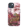 pink jungle wit tiger design on phone case