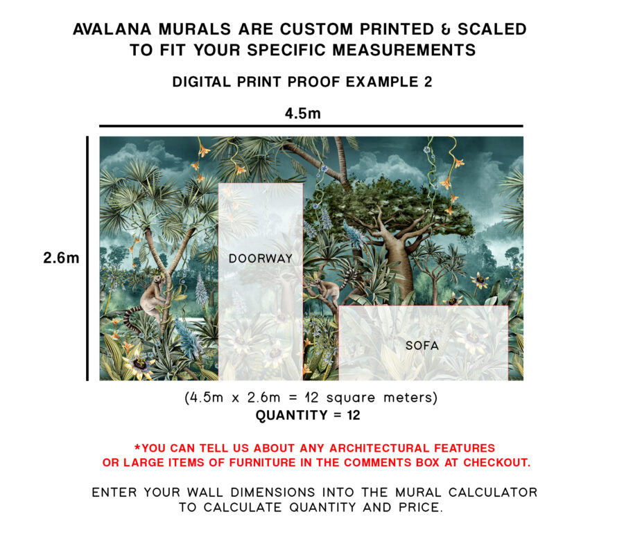 Madagascar Teal Wall Mural - Image 5