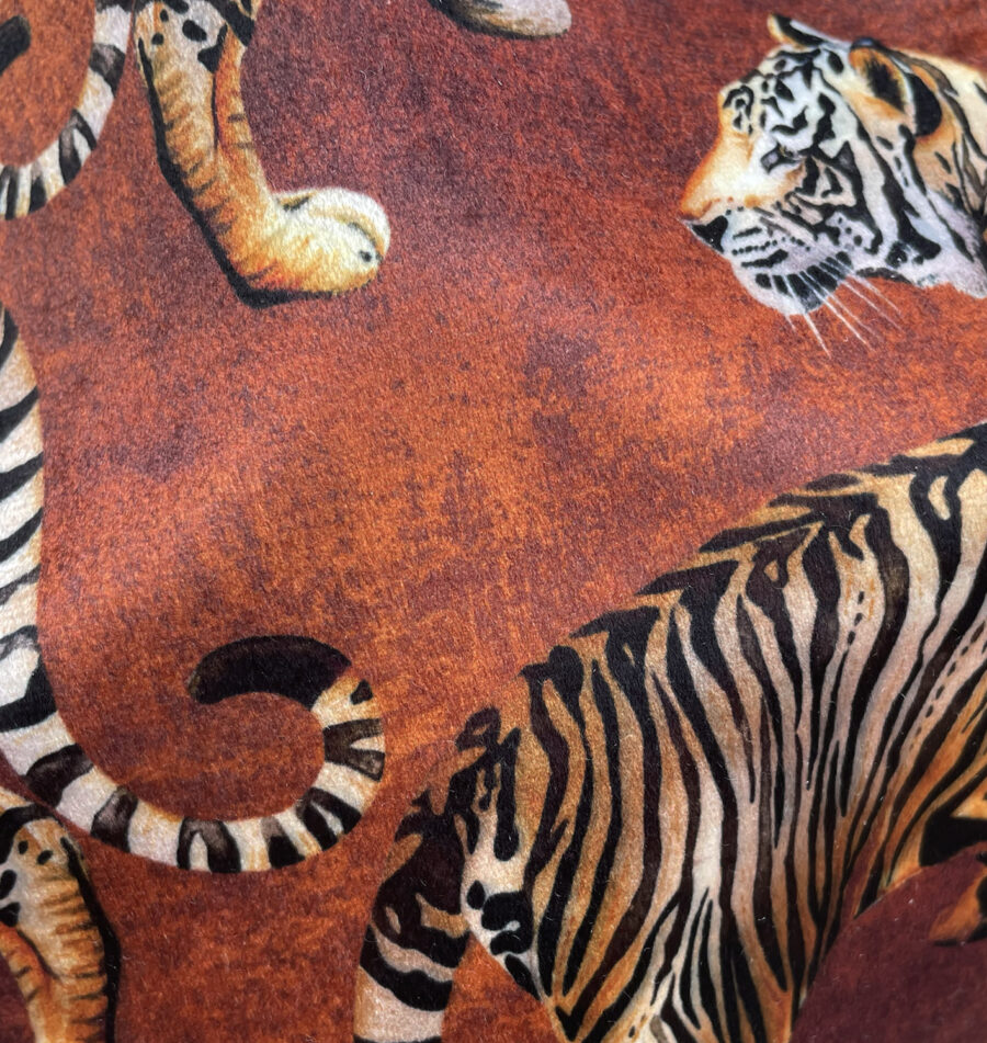 Tigress Copper velvet fabric