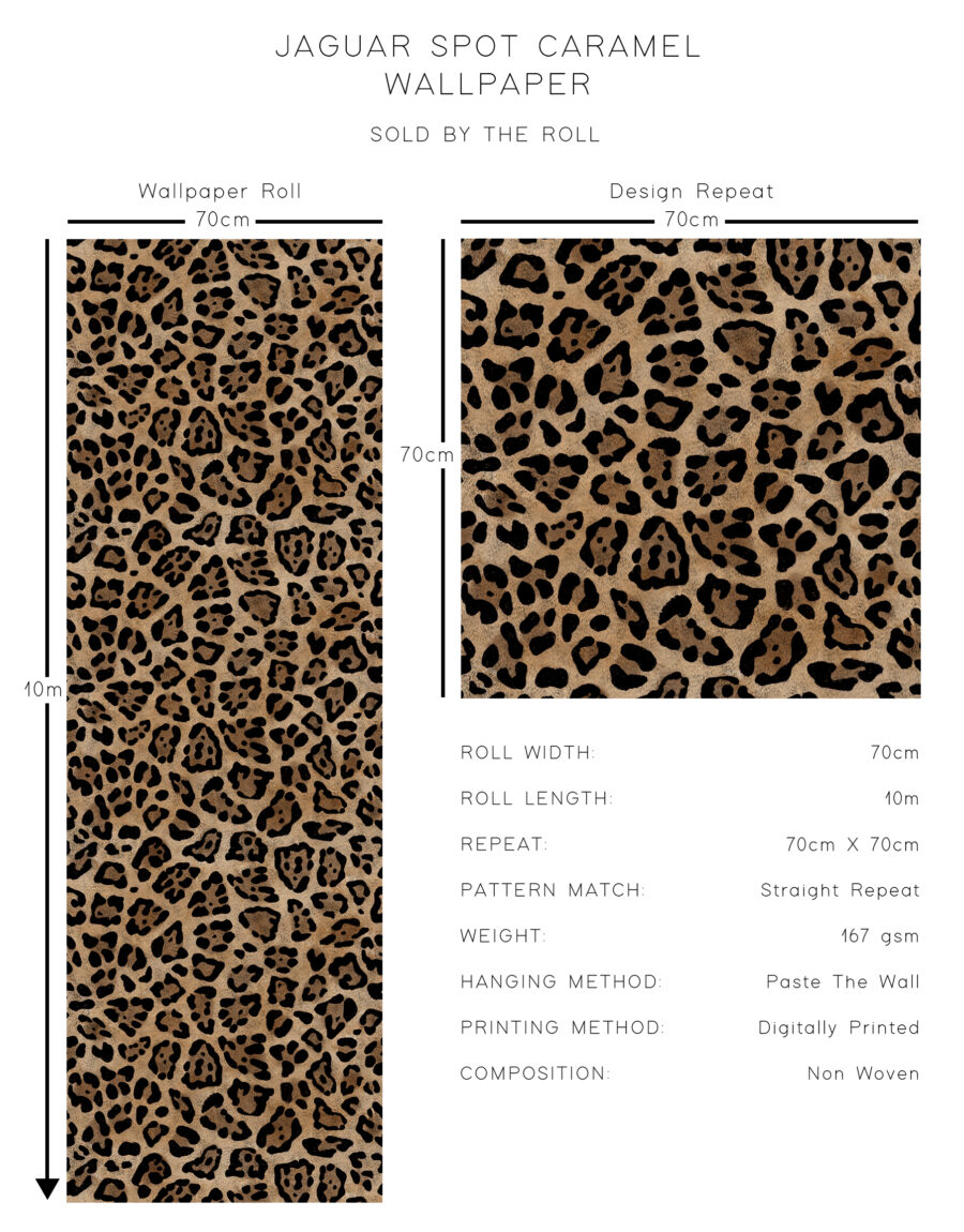 Jaguar Spot Caramel Wallpaper Sample - Image 3