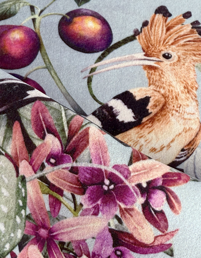 Alternative view of Hoopoe Garden Duck Egg Recycled Velvet