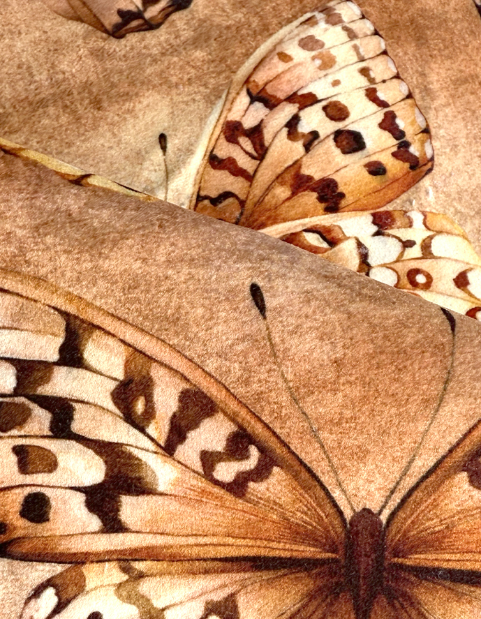Alternative view of Ochre Papilio Recycled Velvet Fabric