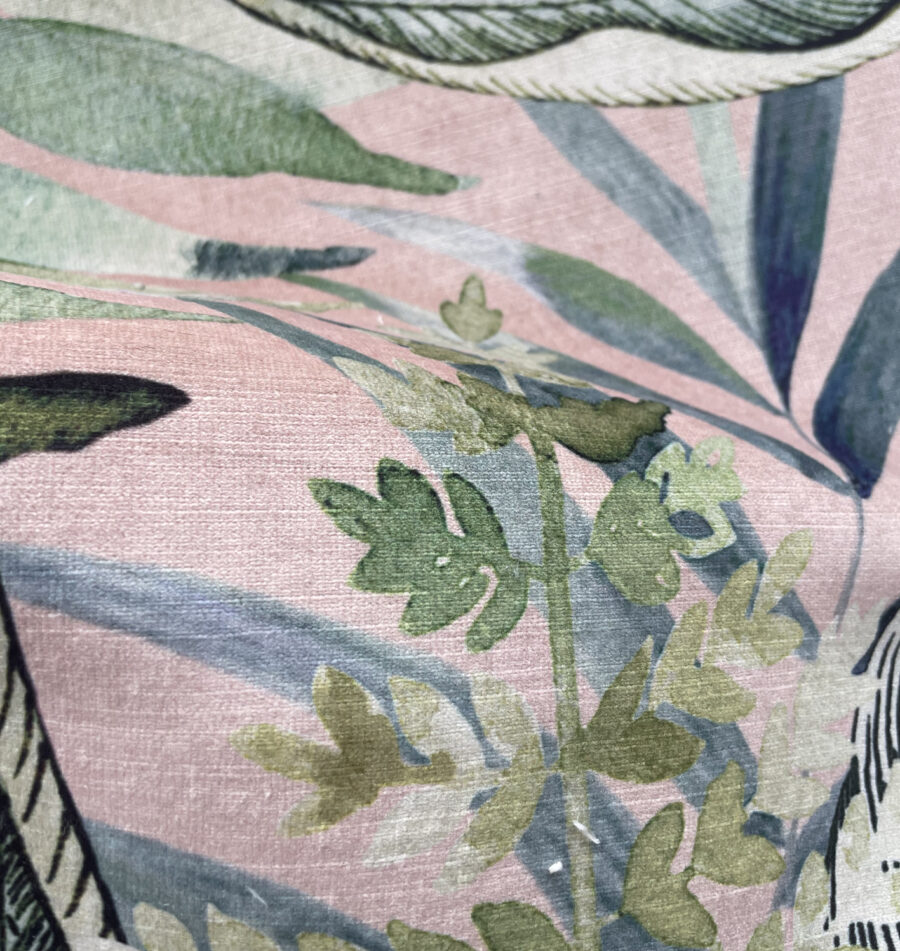 blush tropics design on recycled velvet