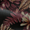 Bridgewater fern design on natural linen fabric close up