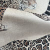 Caramel panthers design on textured recycled velvet