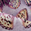lilac papilio design on oyster linen fabric