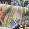 madagascar teal design on oyster linen fabric
