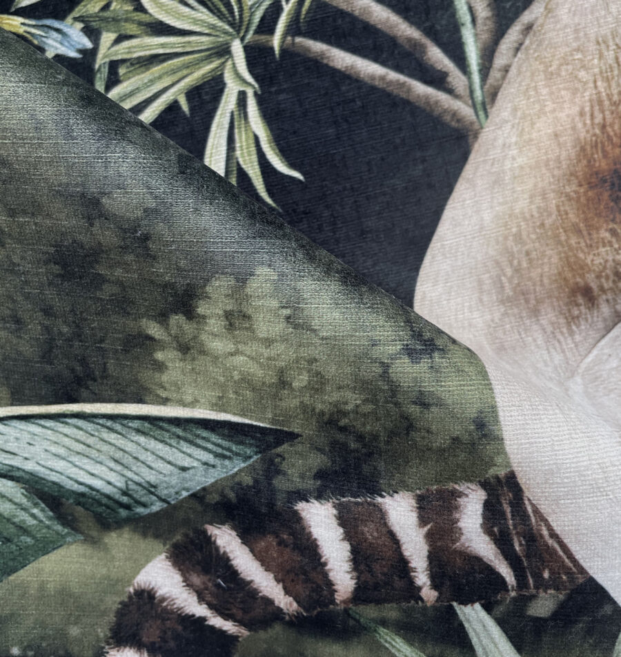 Madagascar midnight mural on textured recycled velvet