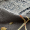 midnight orient design on oyster linen fabric
