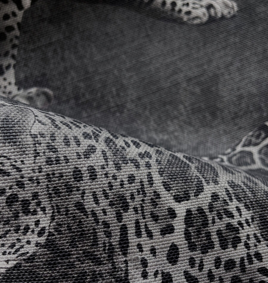 noir pantheress design on oyster linen fabric