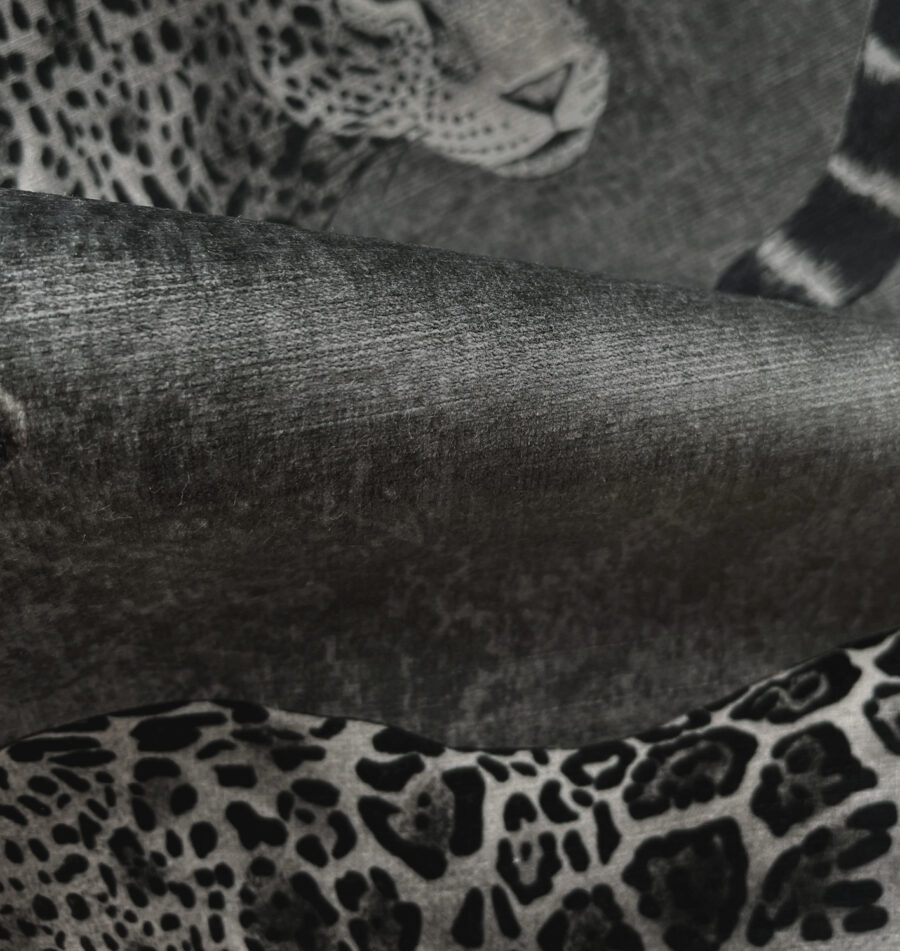 noir pantheress design on recycled velvet fabric