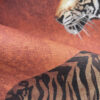 Copper tigress design on oyster linen