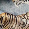 Tigress navy on textured recycled velvet