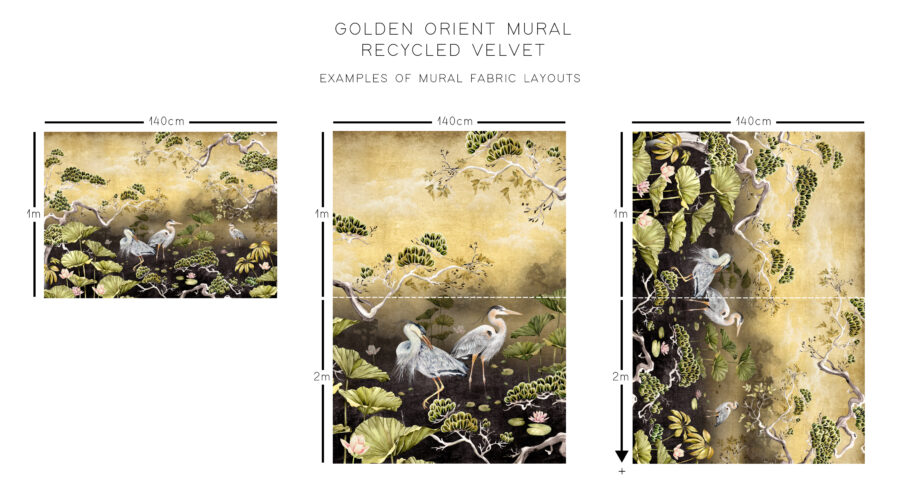 Golden Orient Recycled Velvet Fabric - Image 3