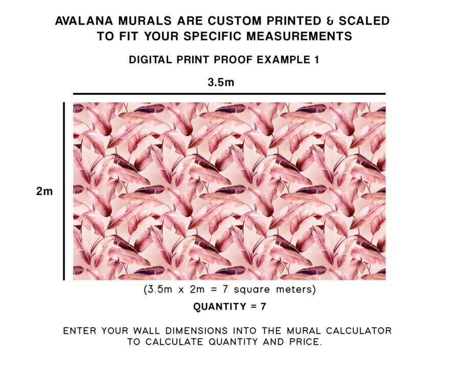 Pink Banana Leaves Wall Mural - Image 4