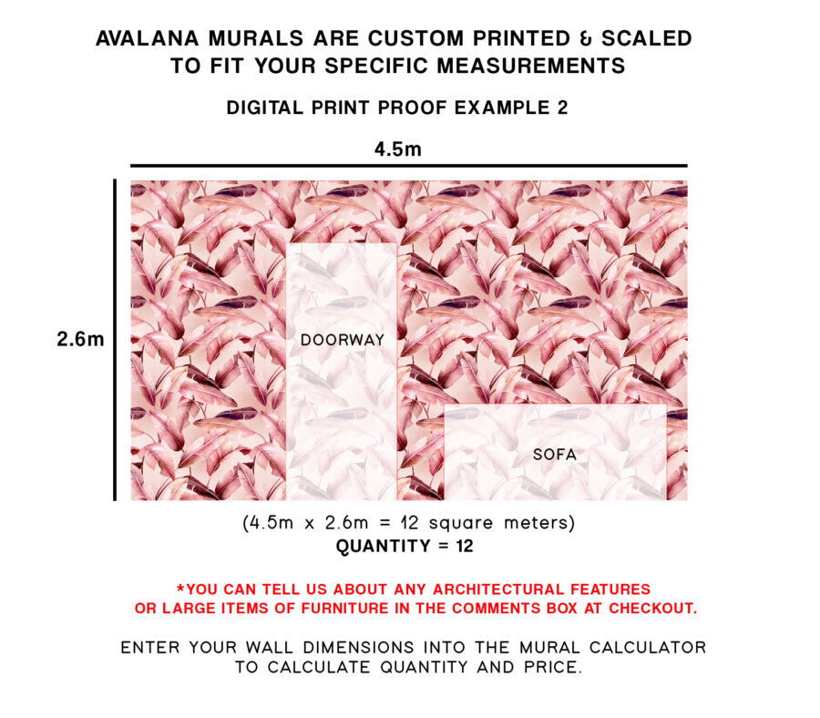 Pink Banana Leaves Wall Mural - Image 5