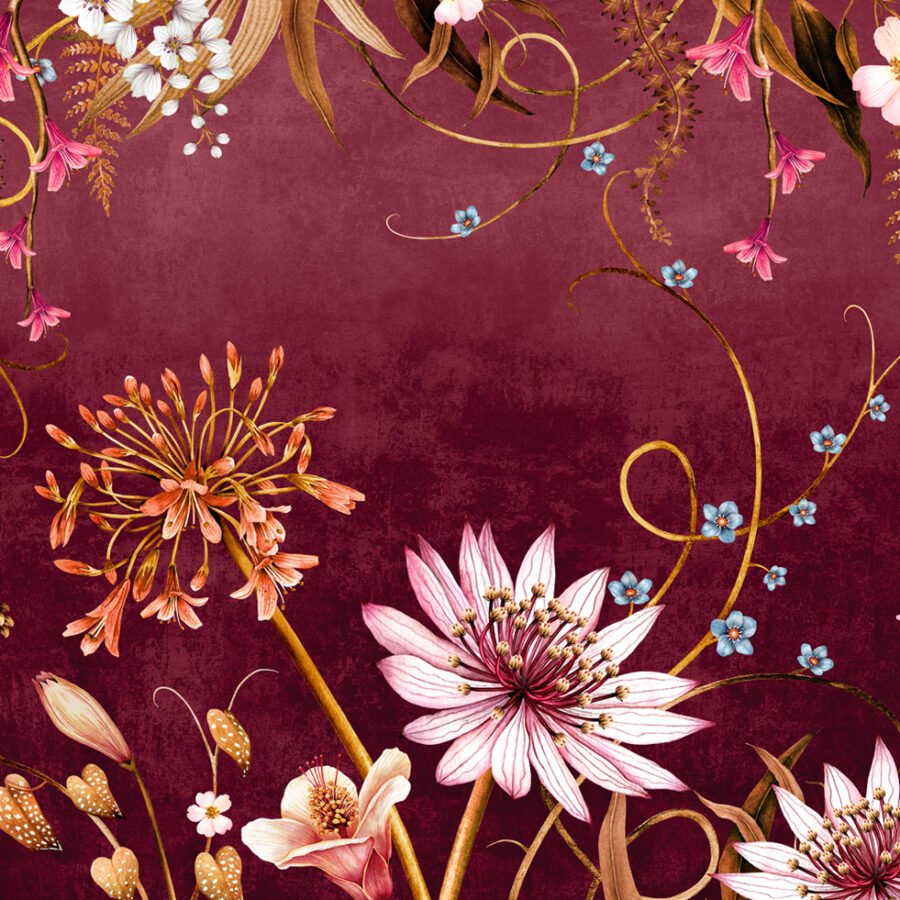 Bodacious Blooms Magenta design close up 2