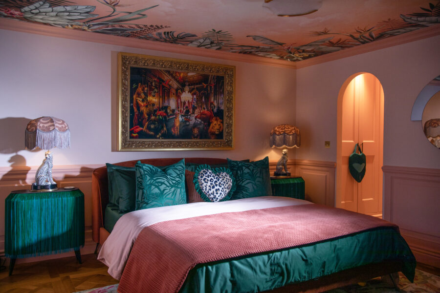Bespoke Avalana Cantaloupe Jaguar ceiling mural 