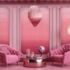 Barbie Girl Ombre displayed in panels complimented with pink decor