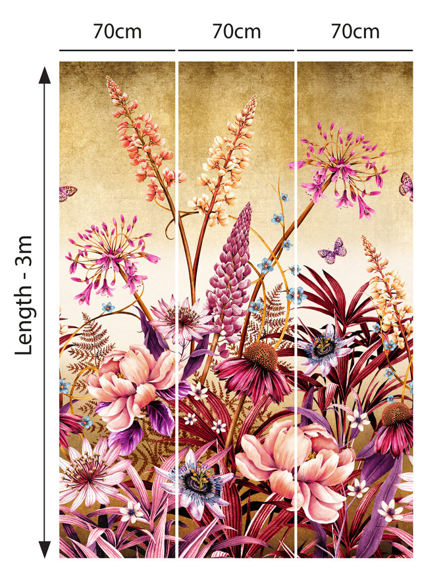 Blooms Of Midas Metallic Gold Wallpaper Sample - Image 3