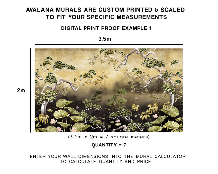 Golden Orient Landscape Wall Mural - Image 4