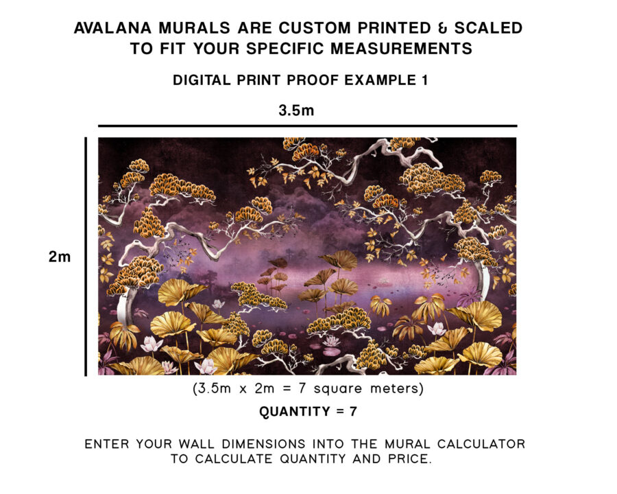 Plum Orient Landscape Wall Mural - Image 4
