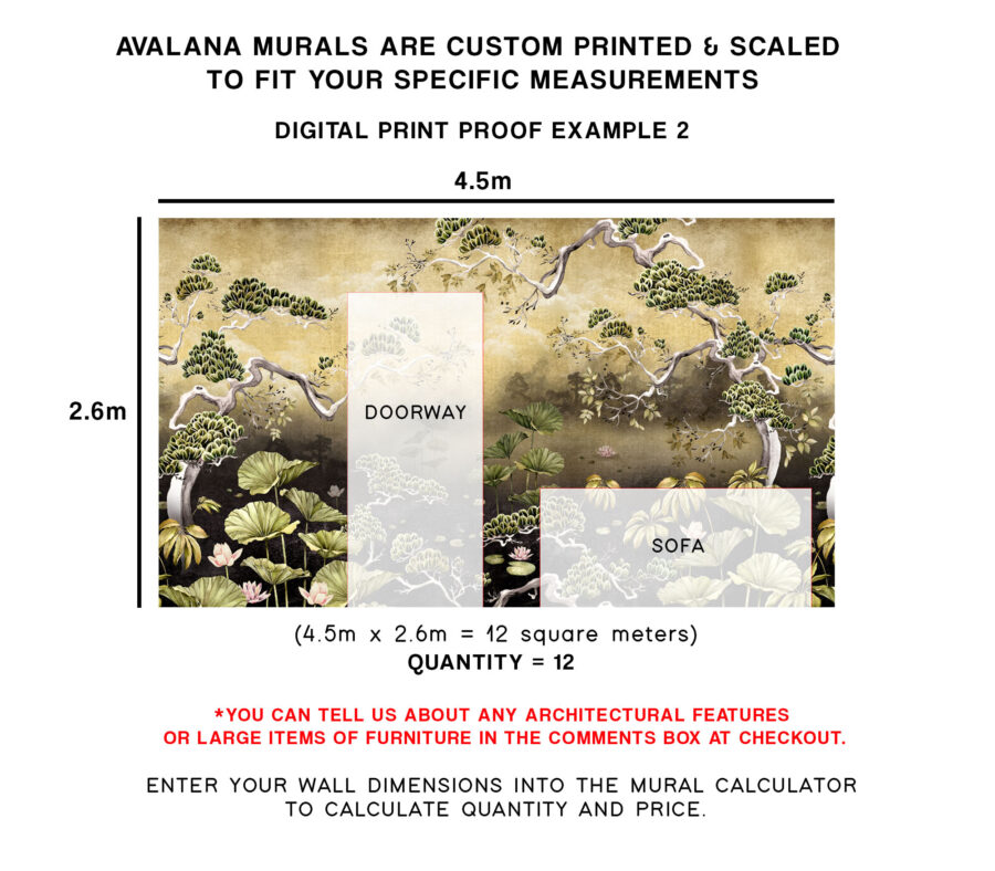 Golden Orient Landscape Wall Mural - Image 5