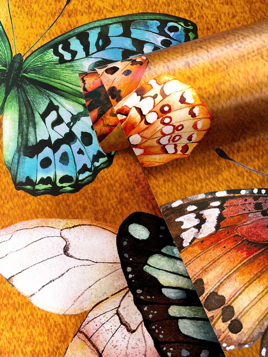 Papilio Parade Gold Metallic Wallpaper - Image 2