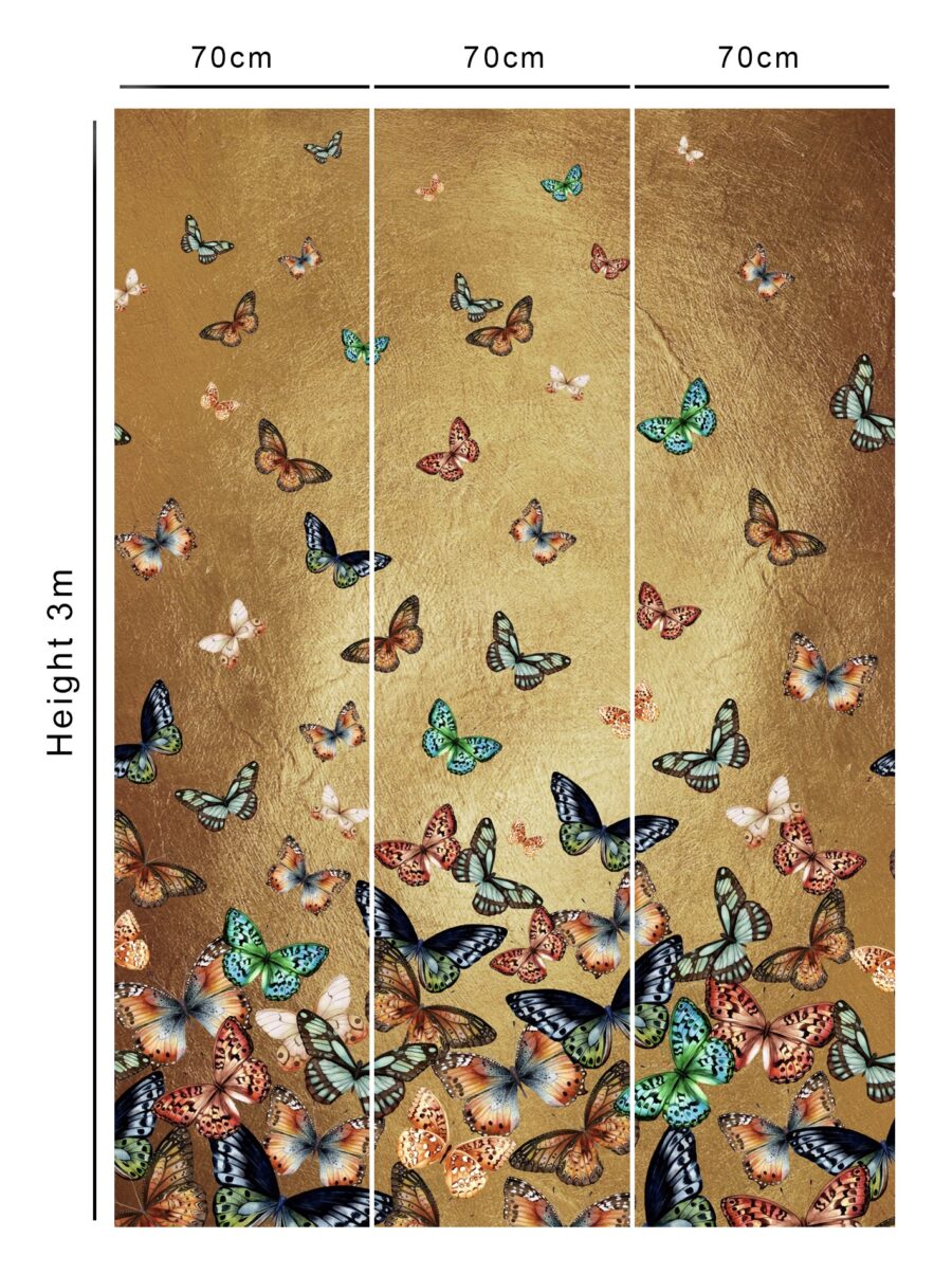 Papilio Parade Gold Metallic Wallpaper - Image 3