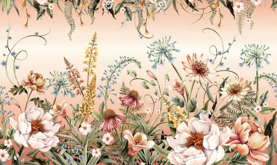 Bodacious Blooms Blush Artisan Weave Fabric