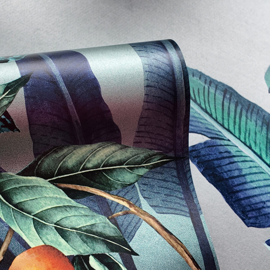 Alternative view of Majorelle Lumiere Metallic Silver Wallpaper Sample