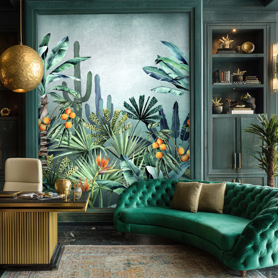 Majorelle Lumiere Metallic Silver Wallpaper Sample