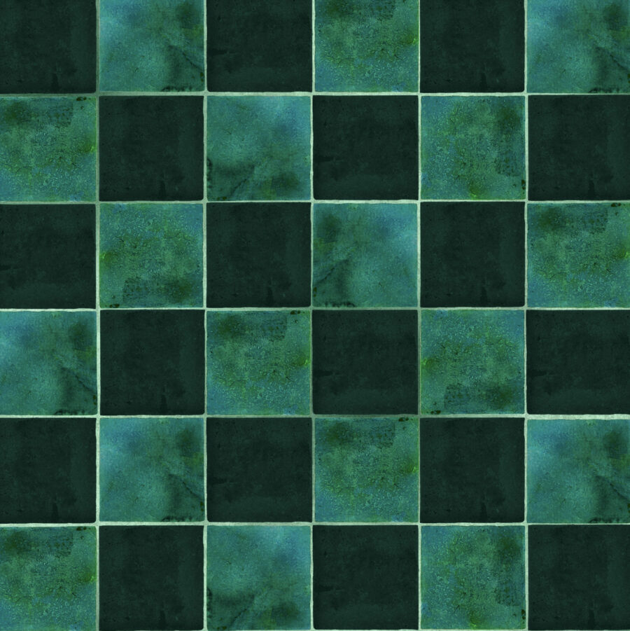 Alternative view of Majorelle Tile Emerald Wallpaper Sample
